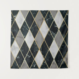 Marble Geometric: Gold Lines Luxury Tapestry