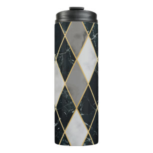 Marble Geometric: Gold Lines Luxury Thermal Tumbler