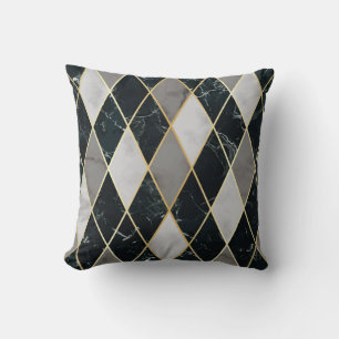 Marble Geometric: Gold Lines Luxury Throw Pillow
