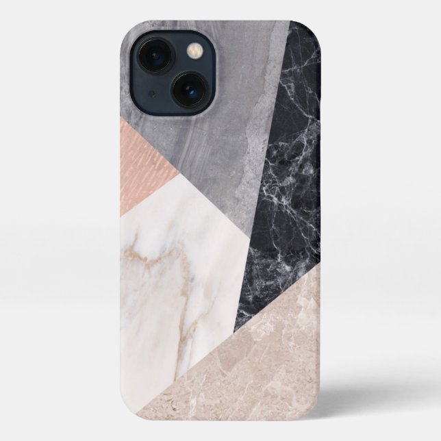 Marble Geometric Pattern iPhone Case (Back)