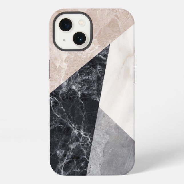 Marble Geometric Pattern iPhone Case (Back)