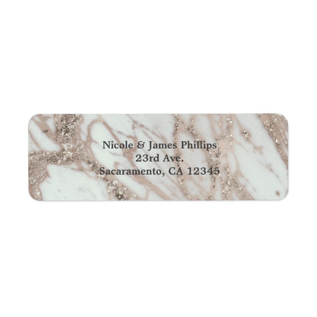Marble Glam Rose Pink Gold Silver Designer Chic (Front)