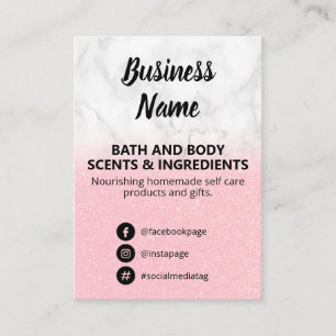 Marble Glitter Bath And Body Scent Ingredient List Business Card