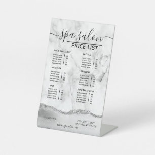 Marble Glitter   Business Price List Pedestal Sign