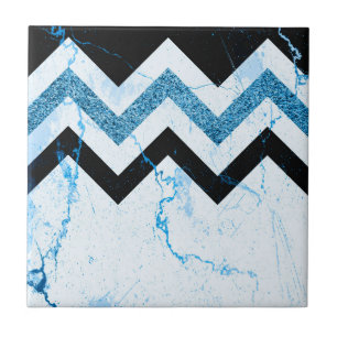 Marble & Glitter Chevron Tile