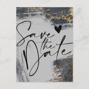 Marble Glitter Geometric Save the Date Announcemen Announcement Postcard