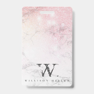 Marble Glitter Luxury monogram Badge