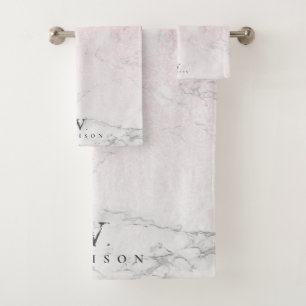 Marble Glitter Personalized Bath Towel Set