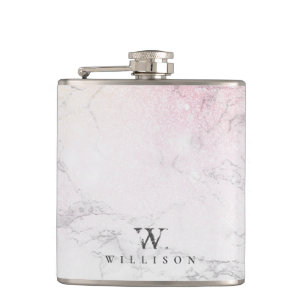 Marble Glitter Personalized design Hip Flask