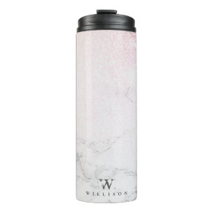 Marble Glitter Personalized design Thermal Tumbler
