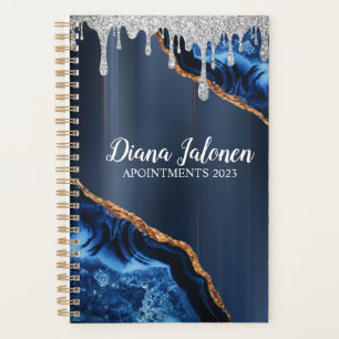 Marble Glitter Pink Silver 2023 Planner