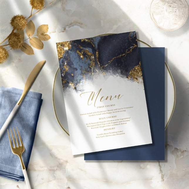 Marble Glitter Wedding Navy Blue Gold ID644 (Creator Uploaded)