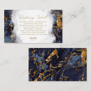 Marble Glitter Wishing Well V1 Navy Blue ID644 Enclosure Card