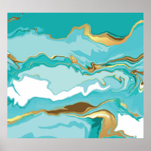 Marble, gold: abstract vintage background. poster