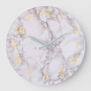 Marble gold classic large clock