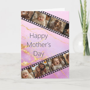 Marble & Gold Film Strip Photo Mother's Day Card