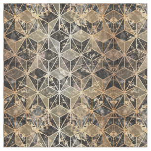 Marble & Gold Geometric Pattern Fabric