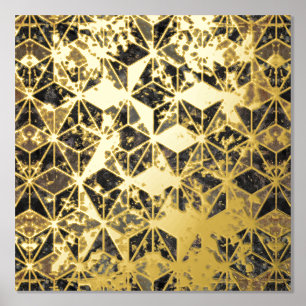 Marble & Gold Geometric Pattern Foil Prints