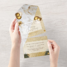 Marble gold glitter Christmas & Year Celebration