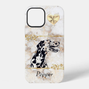 Marble/Gold Inked Dalmatian Dog iPhone 12 Case