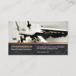 Marble Gold Metallic Trim Keys Business Card