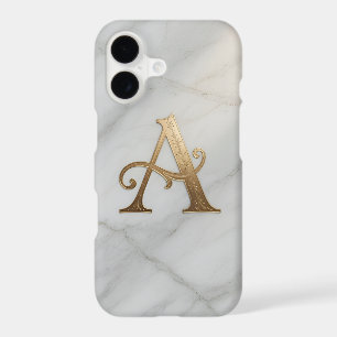 Marble Gold Monogram Phone Case Luxury
