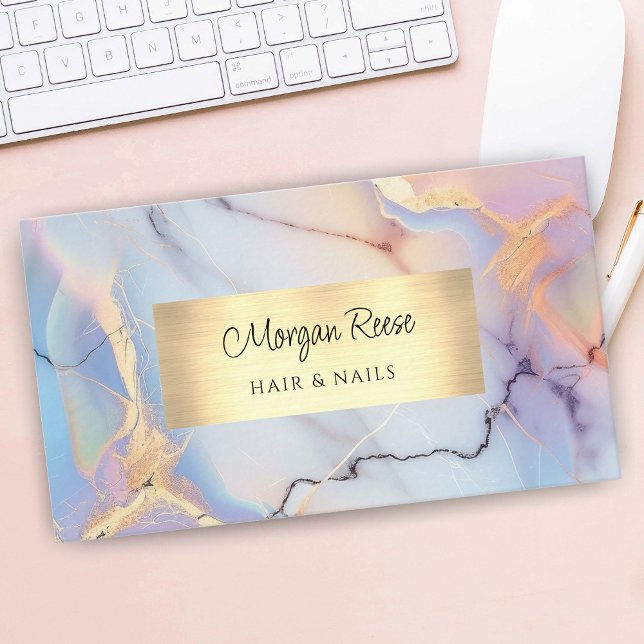 Marble & Gold, QR Code  Business Card (Creator Uploaded)