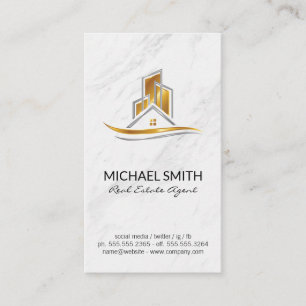 Marble Gold Real Estate Logo Business Card