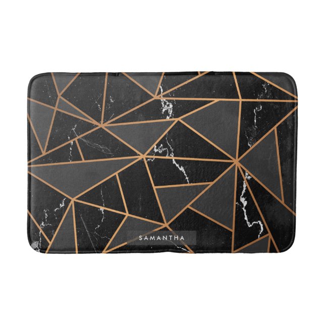 Marble Golden Mosaic Bath Mat (Front)