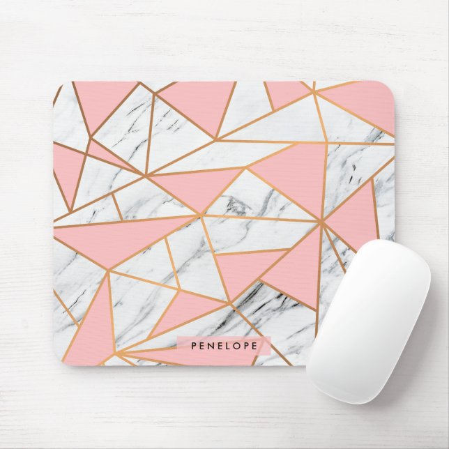 Marble Golden Mosaic Mouse Pad (With Mouse)