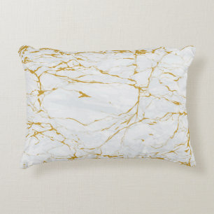Marble Golden Texture Seamless Pattern Accent Pillow