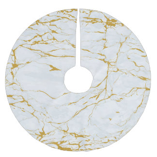 Marble Golden Texture Seamless Pattern Brushed Polyester Tree Skirt