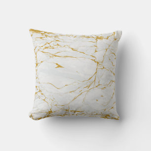 Marble Golden Texture Seamless Pattern Throw Pillow