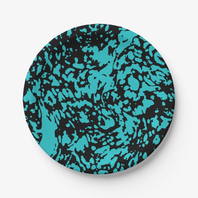 Marble Granite Texture Blue    Paper Plate (Front)