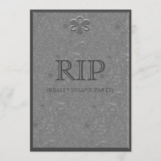 Marble Grave Headstone Halloween Party Invitation