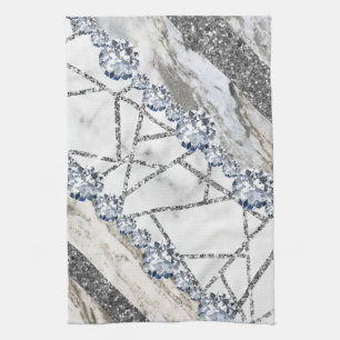 Marble Grey Gold White Kitchen Towel
