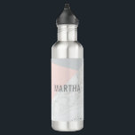 Marble, grey, rose gold pink modern 710 ml water bottle<br><div class="desc">Marble,  grey,  rose gold pink modern personalised water bottle. Pink colour can be changed. Part of a collection.</div>