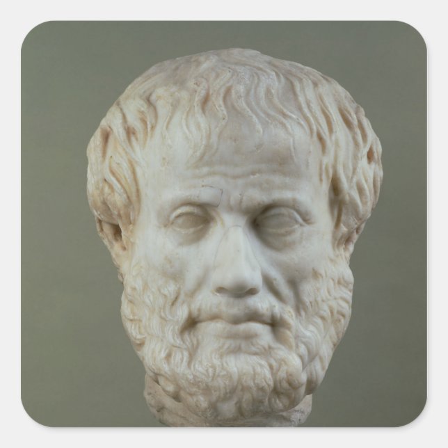 Marble head of Aristotle Square Sticker (Front)