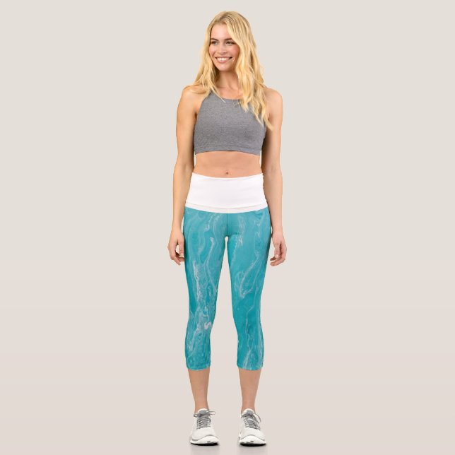Marble High Waisted Capris (Front)