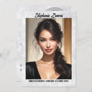 Marble Ice Border Pageant Autograph Card   QR Code