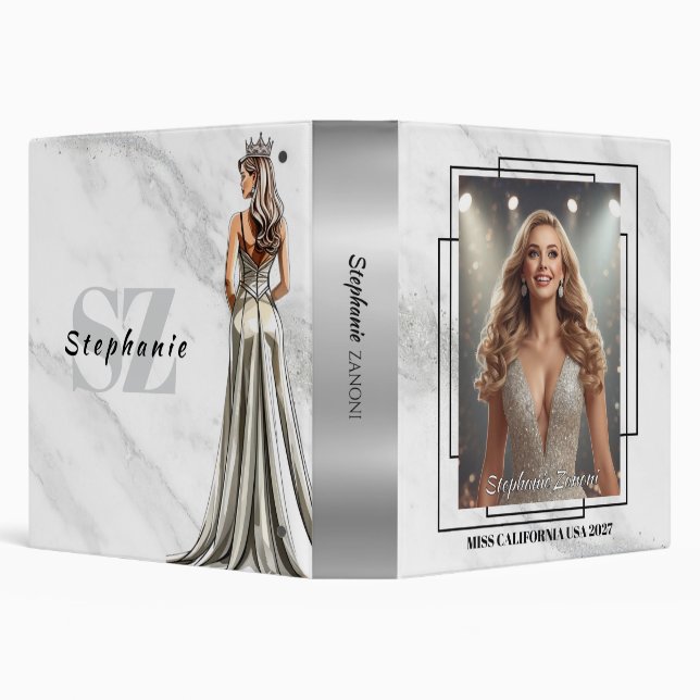 Marble Ice Custom Pageant Queen Notebook Binder (Background)
