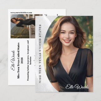 Marble Ice Photo Card Pageant Autograph Postcard