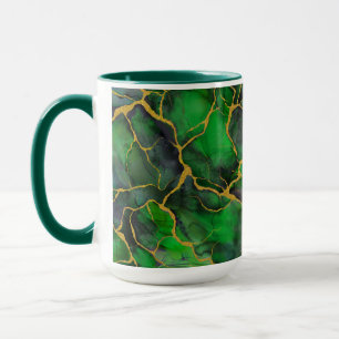 Marble in Emerald Green and Gold Veins Mug