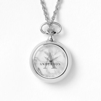 Marble initial monogram watch