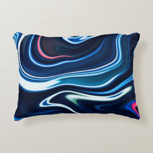Marble ink colorful. Blue marble pattern texture a Accent Pillow