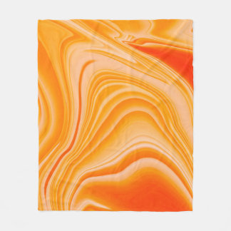 Marble ink colorful. Orange marble pattern of the  Fleece Blanket