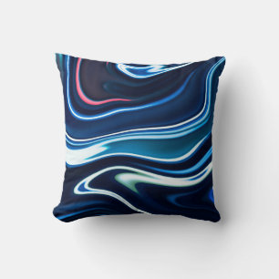 Marble ink colourful. Blue marble pattern texture Throw Pillow