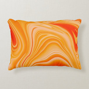Marble ink colourful. Orange marble pattern of the Accent Pillow