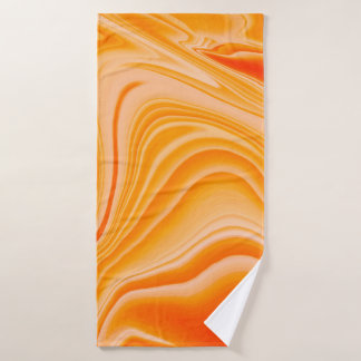 Marble ink colourful. Orange marble pattern of the Bath Towel