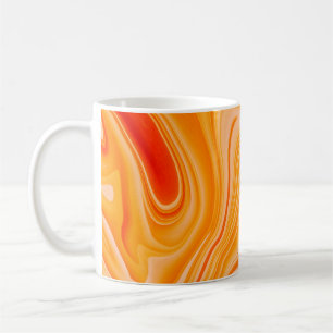 Marble ink colourful. Orange marble pattern of the Coffee Mug
